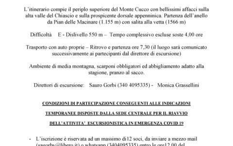 MONTE CUCCO (Parco Regionale) 14/06/2020