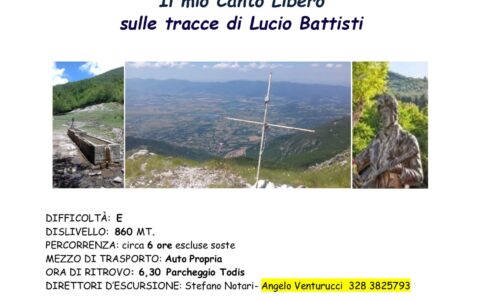 MONTE CIMA D’ARME  “Il mio canto libero  sulle tracce di Lucio Battisti” 20 Settembre 2020