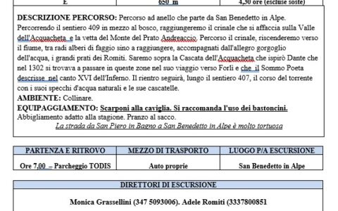 “Dove Dante incontra Beatrice. San Benedetto in Alpe. Le cascate dell’Acquacheta” (ispirata da Franco Angelini) Domenica 27 febbraio 2022