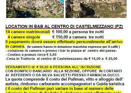 Dal 2 al 5 Giugno 2022: CASTELMEZZANO E MATERA – I Borghi più belli d’Italia