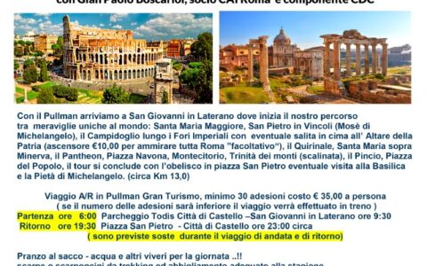 14 Aprile 2022 – “In giro a ROMA per colli, tra obelischi, monumenti, colonne e fontane” con Gian Paolo Boscariol, socio CAI Roma e componente CDC